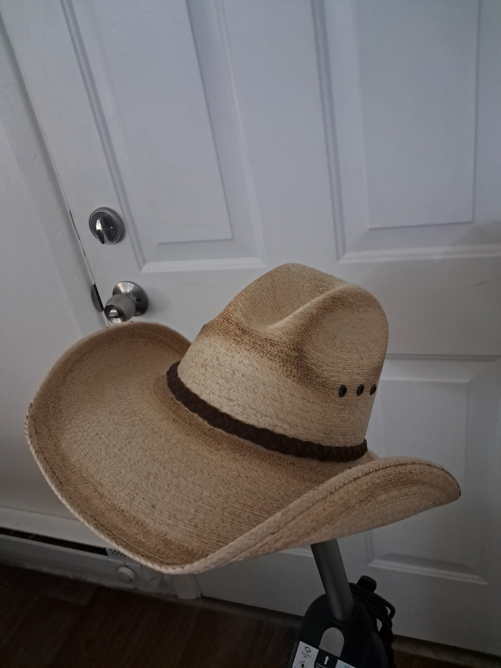 Men's Natural Straw Cowboy Hat with Brown Braided Band
